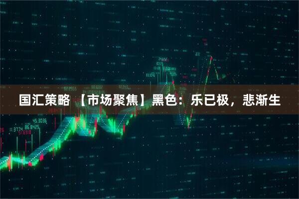 国汇策略 【市场聚焦】黑色：乐已极，悲渐生